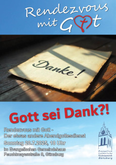 Plakat zum Gottesdienst am 20. Juli um 18 Uhr