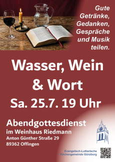 Plakat zum Abendgottesdienst