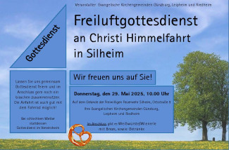 Plakat zum Gottesdienst am 29. Mai um 10 Uhr in Silheim